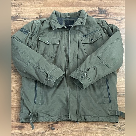 Hurley Military Style Full Zip Winter Jacket ‘Green’ (size mens M) - Picture 1 of 12